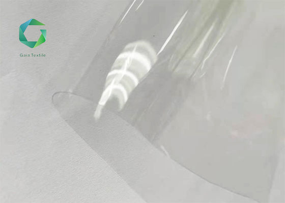 Plastifiyan PVC Şeffaf Kumaş 0.35mm Süper Şeffaf Alev Geciktirici Vinil 2m Genişlik
